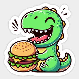 Dino Love Burger Sticker